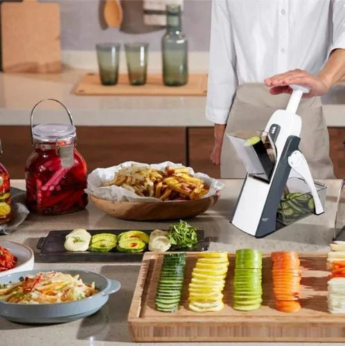 Mandoline Slicer | Safe Adjustable Vegetable Cutter | Multi‑Purpose Kitchen Chopper & Manual Grater ( Random Colour )