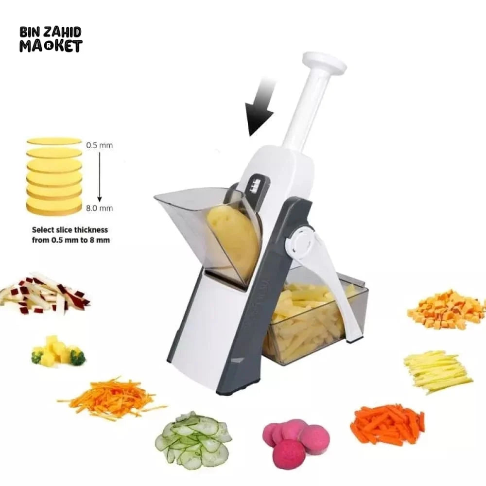Mandoline Slicer | Safe Adjustable Vegetable Cutter | Multi‑Purpose Kitchen Chopper & Manual Grater ( Random Colour )