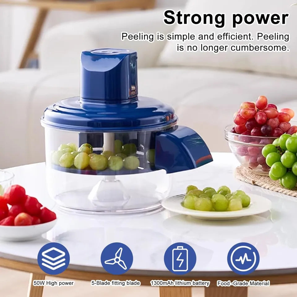 Electric Grape Peeler Machine (Rechargeable Garlic Peeler Skin Remover) Effortless Peeling for Garlic, Grape, Veggie - Time-Saving Tool for Home & Commercial Kitchens